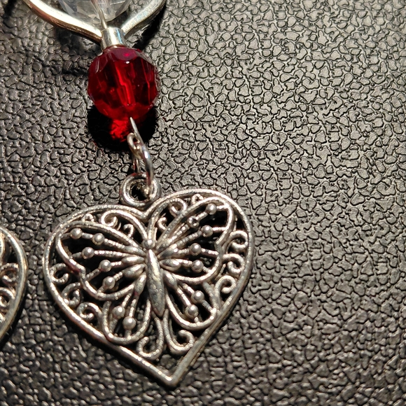 Don't Forget VALENTINES Day! Elegant 925 Silver and Red Heart Dangle Earrings - Picture 4 of 4